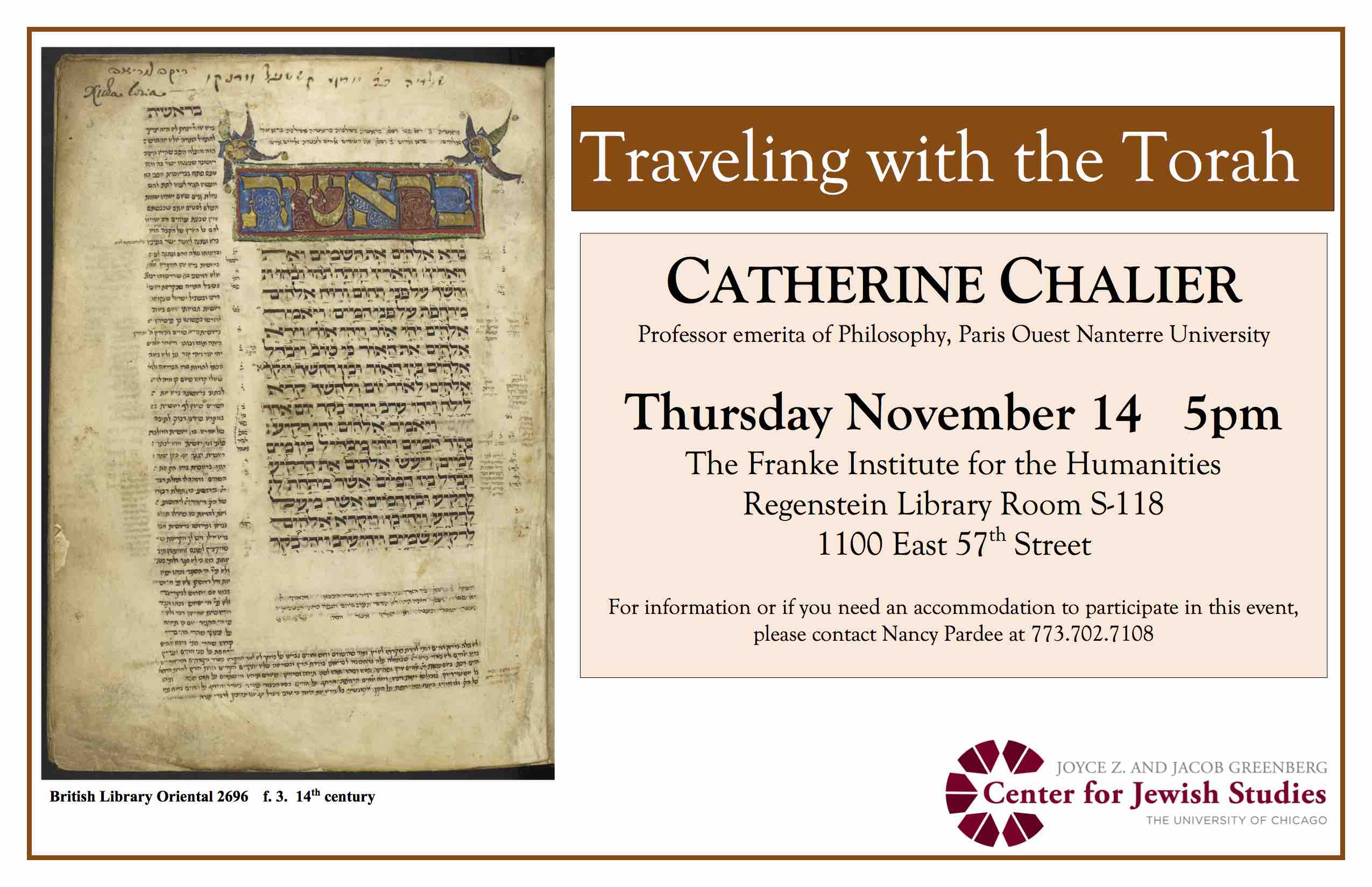 Catherine Chalier | The Joyce Z. and Jacob Greenberg Center for Jewish